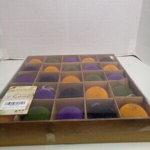 Halloween Fall Velvet Decor Balls 2.36 Inches 25 Pack Autumn Colors